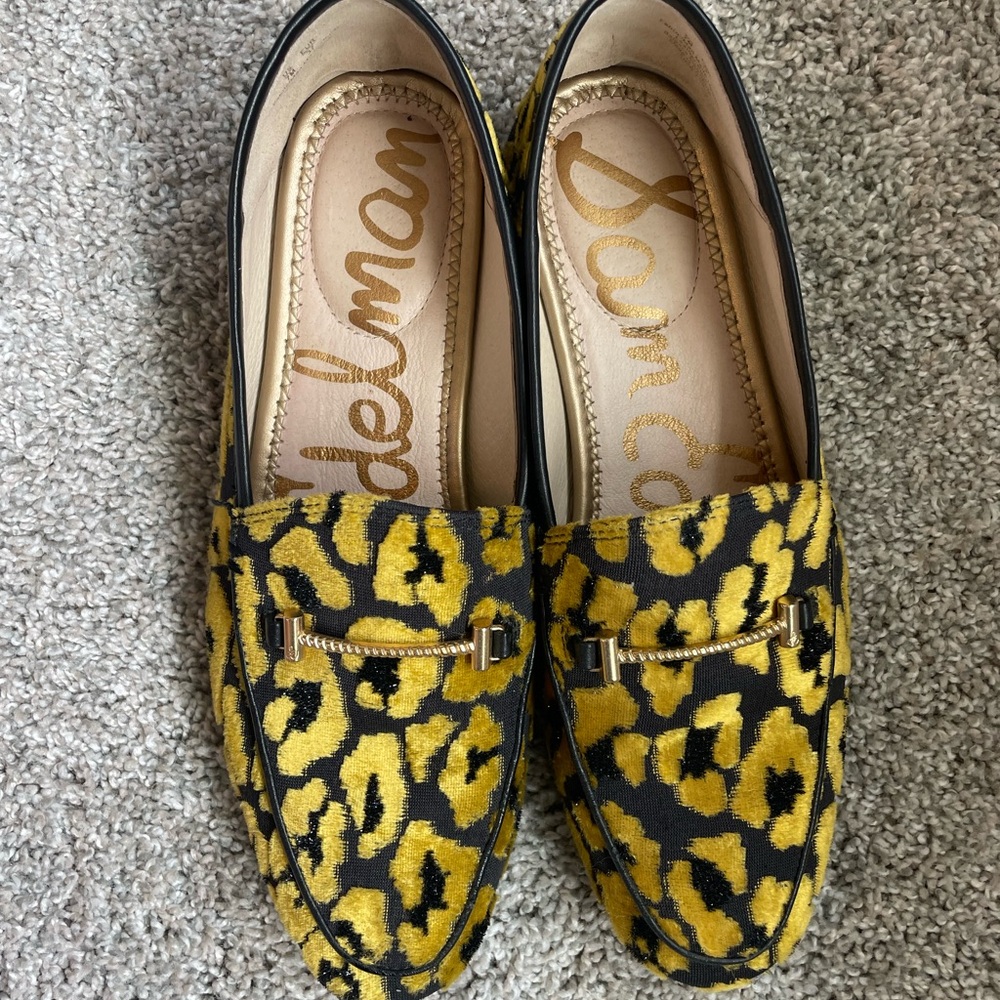 Sam Edelman Leopard Print Yellow and Black Flats